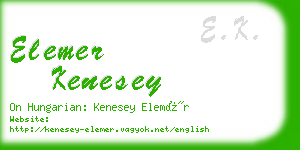 elemer kenesey business card